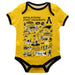 Appalachian State Mountaineers Hand Sketched Vive La Fete Impressions Artwork Infant Gold Short Sleeve Onesie Bodysuit