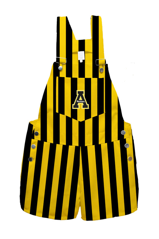 Appalachian State Mountaineers Vive La Fete Gold Black Stripes Logo Youth Overall Short Team Bibs