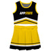 Appalachian State Mountaineers Vive La Fete Game Day Black and Gold Sleeveless Chearleader Set