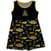 Appalachian State Mountaineers Sleeveless Tank Dress Girls Black Repeat Print Hand Sketched Vive La Fete Impressions