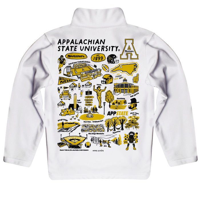 Appalachian State Mountaineers Vive La Fete Impressions Artwork White Boys Quarter Zip Pullover V1 - Vive La Fête - Online Apparel Store