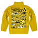 Appalachian State Mountaineers Hand Sketched Vive La Fete Impressions Artwork Gold Boys Quarter Zip Pullover V1 - Vive La Fête - Online Apparel Store