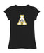 App State Mountaineers Girl´s Fitted Cotton T-shirt Black