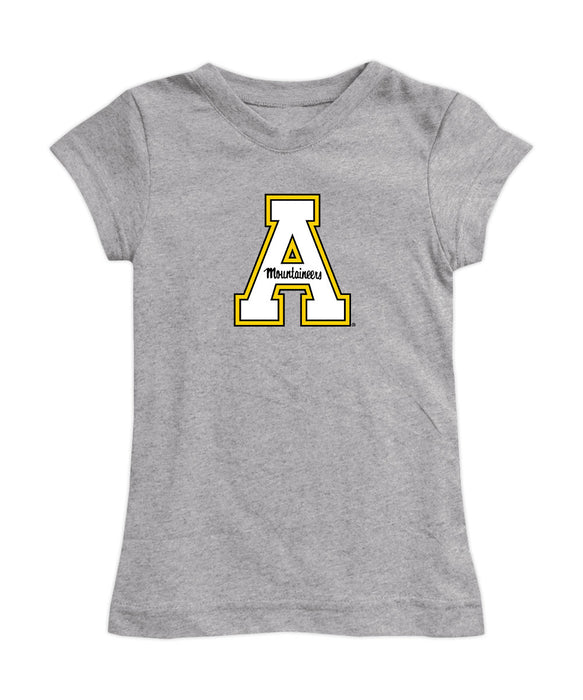 App State Mountaineers Girl´s Fitted Cotton T-shirt Grey