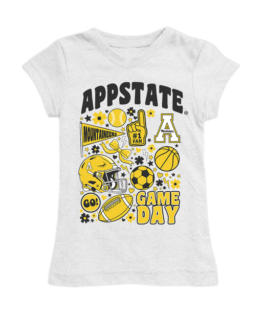 Appalachian State Mountaineers Girl´s Fitted Cotton T-shirt White