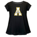 App State Mountaineers Short Sleeve Youth Cotton Top Black