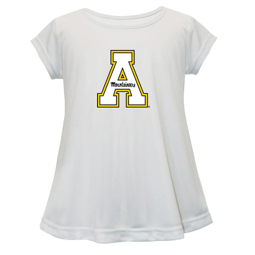 App State Mountaineers Short Sleeve Youth Cotton Top White