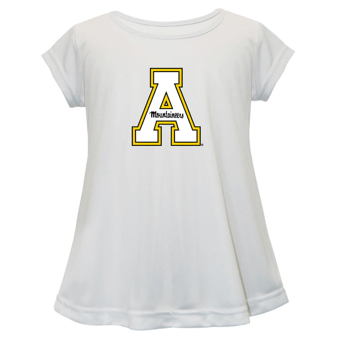 App State Mountaineers Short Sleeve Youth Cotton Top White
