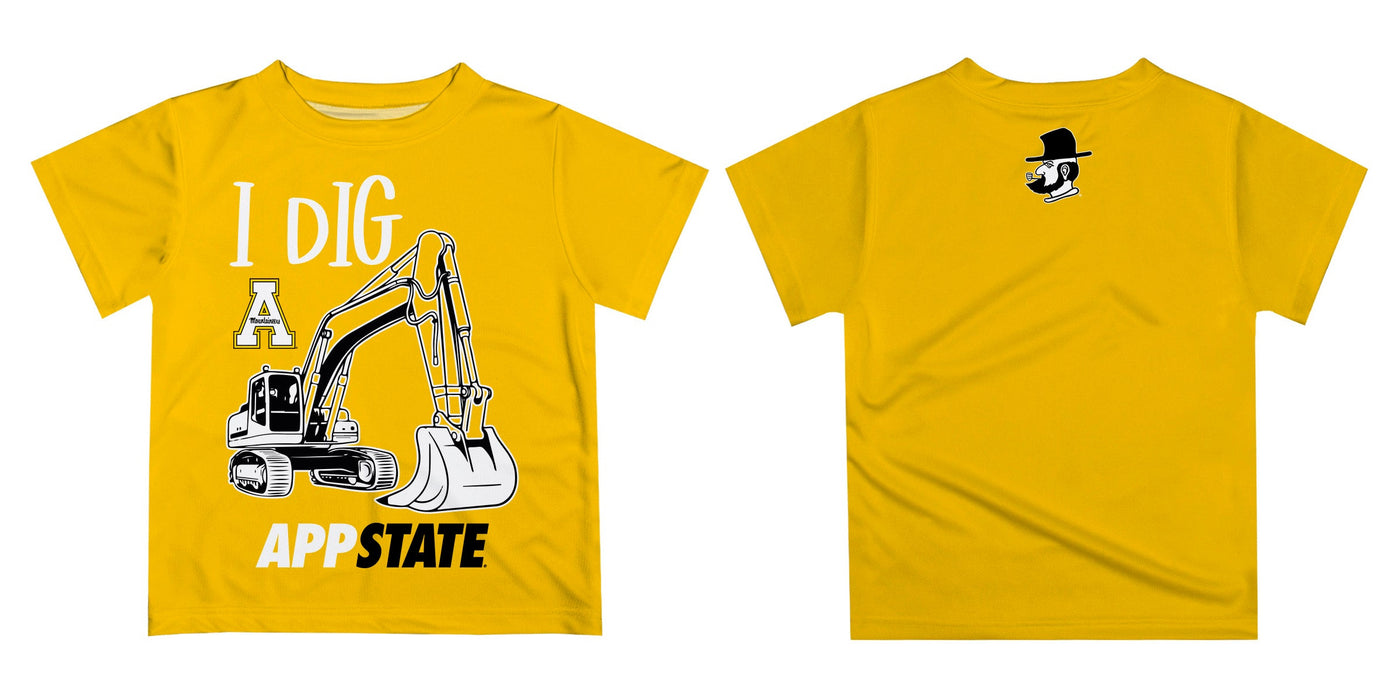 Appalachian State Mountaineers Vive La Fete Excavator Boys Game Day Gold Short Sleeve Tee - Vive La Fête - Online Apparel Store