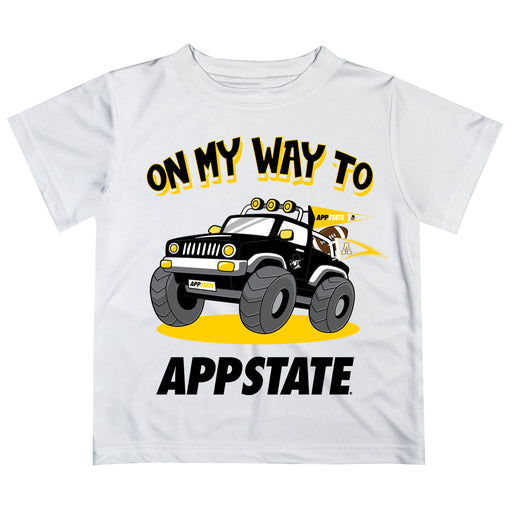 Appalachian State Mountaineers Vive La Fete Monster Truck Boys Game Day White Short Sleeve Tee