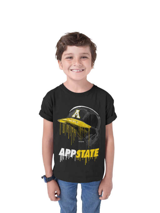Appalachian State Mountaineers Original Dripping Baseball Helmet T-Shirt Cotton by Vive La Fete - Vive La Fête - Online Apparel Store