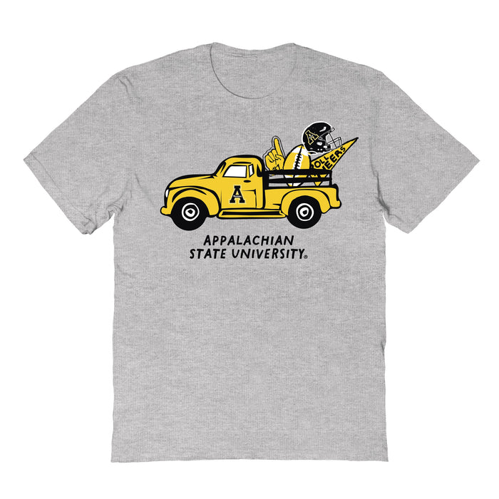 App State Mountaineers Hand Sketched Vive La Fete Impressions Truck Kids Grey Cotton T-shirt