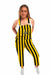 App State Mountaineers Vive La Fete Gold Black Stripes Logo Womens Overall Team Bibs