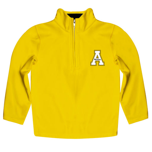 App State Mountaineers Vive La Fete Logo and Mascot Name Womens Gold Quarter Zip Pullover