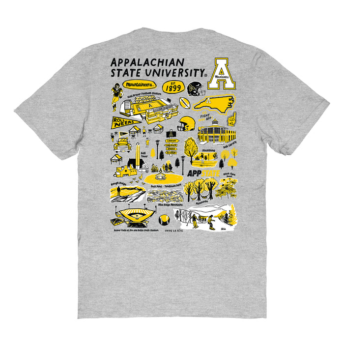 App State Mountaineers Vive La Fete Impressions Artwork Womens Cotton Tshirt - Vive La Fête - Online Apparel Store