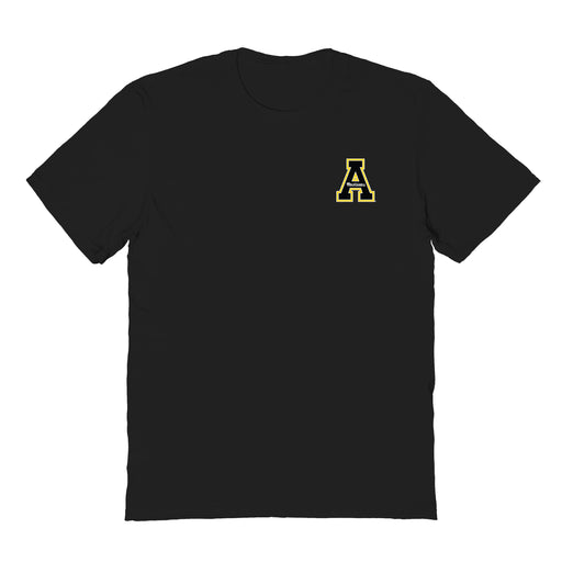 App State Mountaineers Vive La Fete Impressions Artwork Black Womens Cotton Tshirt