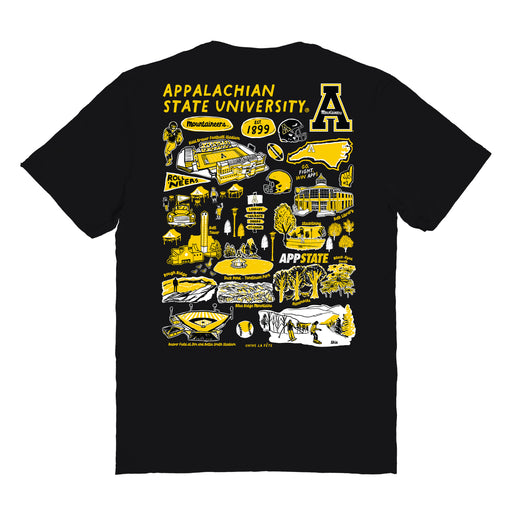 App State Mountaineers Vive La Fete Impressions Artwork Womens Cotton Tshirt - Vive La Fête - Online Apparel Store