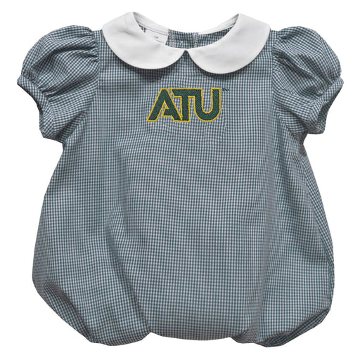 Arkansas Tech Jerry the Bulldog ATU Embroidered Hunter Green Girls Baby Bubble Short Sleeve