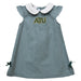 Arkansas Tech Jerry the Bulldog ATU Embroidered Hunter Green Gingham A Line Dress