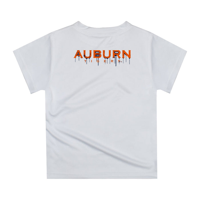 Auburn University Tigers Original Dripping Football Helmet White T-Shirt by Vive La Fete - Vive La Fête - Online Apparel Store