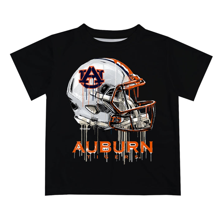 Auburn University Tigers Original Dripping Football Helmet Black T-Shirt by Vive La Fete - Vive La Fête - Online Apparel Store