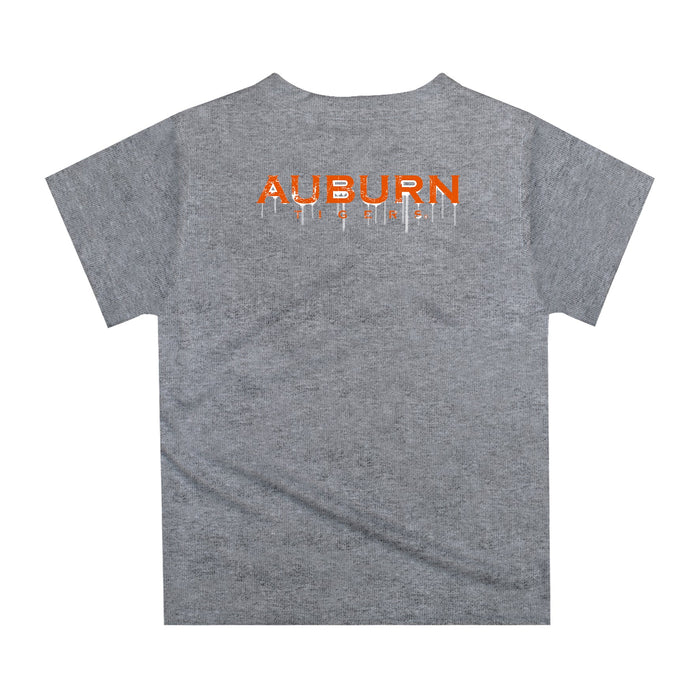 Auburn University Tigers Original Dripping Football Helmet Heather Gray T-Shirt by Vive La Fete - Vive La Fête - Online Apparel Store
