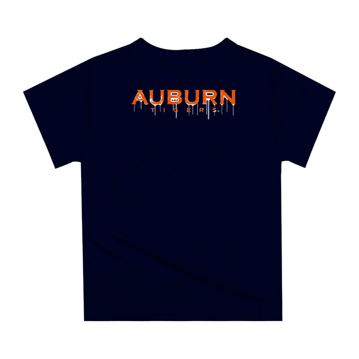 Auburn University Tigers Original Dripping Football Helmet Blue T-Shirt by Vive La Fete - Vive La Fête - Online Apparel Store