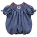 Auburn Tigers Smocked Navy Gingham Short Sleeve Girls Bubble
