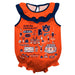 Auburn University Tigers Orange Hand Sketched Vive La Fete Impressions Artwork Sleeveless Ruffle Onesie Bodysuit