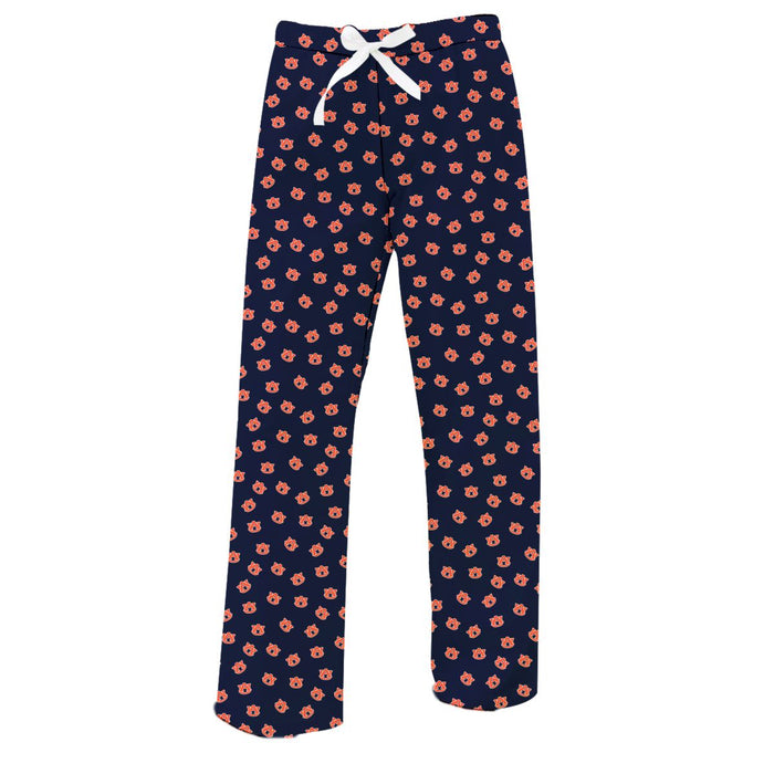 Auburn U Vive La Fete Game Day All Over Logo Girls Navy Lounge Pants