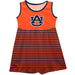Auburn Tigers Vive La Fete Girls Game Day Sleeveless Tank Dress Solid Orange Logo Stripes on Skirt