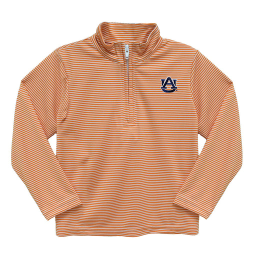 Auburn University Tigers Embroidered Orange Stripes Quarter Zip Pullover