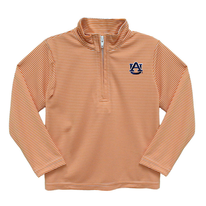 Auburn University Tigers Embroidered Orange Stripes Quarter Zip Pullover
