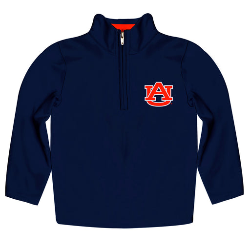 Auburn University Tigers Vive La Fete Game Day Solid Blue Quarter Zip Pullover Sleeves