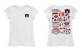 Auburn University Tigers Hand Sketched Vive La Fete Impressions Artwork White Girls Cotton Short Sleeve Tee - Vive La Fête - Online Apparel Store