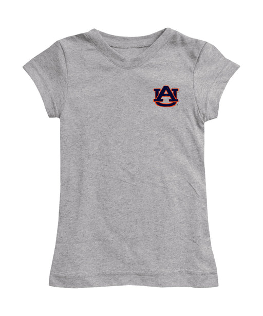 Auburn University Tigers Hand Sketched Vive La Fete Impressions Artwork Grey Girls Cotton Short Sleeve Tee