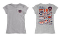 Auburn University Tigers Hand Sketched Vive La Fete Impressions Artwork Grey Girls Cotton Short Sleeve Tee - Vive La Fête - Online Apparel Store