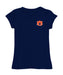 Auburn University Tigers Hand Sketched Vive La Fete Impressions Artwork Navy Girls Cotton Short Sleeve Tee