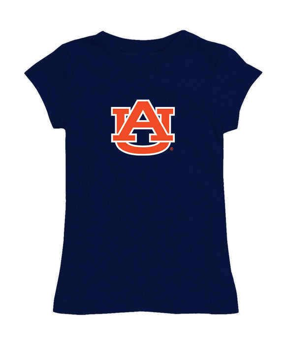 Auburn University Tigers Girl´s Fitted Cotton T-shirt Navy