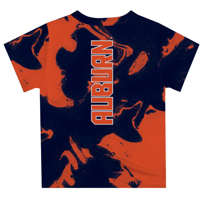 Auburn University Tigers Vive La Fete Marble Boys Game Day Blue Short Sleeve Tee