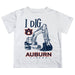 Auburn University Tigers Vive La Fete Excavator Boys Game Day White Short Sleeve Tee