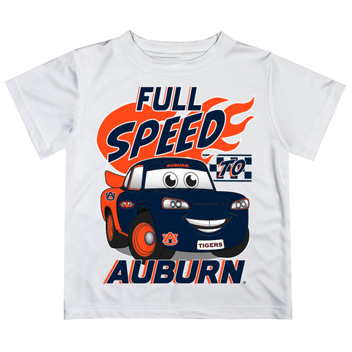 Auburn University Tigers Vive La Fete Toy Racing Car Boys Game Day White Short Sleeve Tee