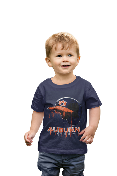 Auburn University Tigers Original Dripping Baseball Helmet Navy T-Shirt Cotton by Vive La Fete - Vive La Fête - Online Apparel Store