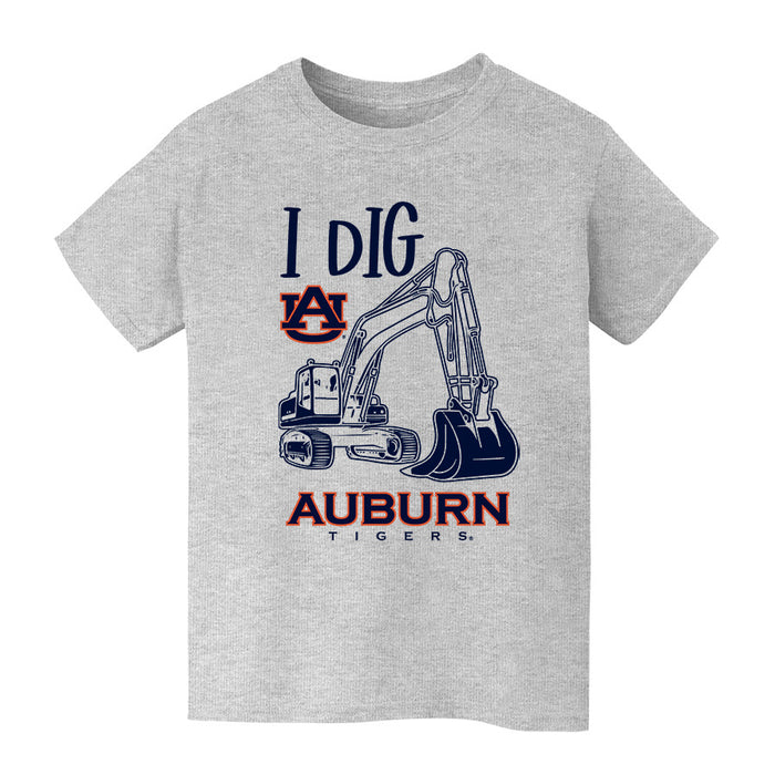 Auburn University Tigers Vive La Fete Excavator Heather Grey Cotton Short Sleeve Tee
