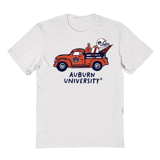 Auburn University Tigers Hand Sketched Vive La Fete Impressions Truck Kids White Cotton T-shirt