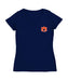 Auburn University TigersHand Sketched Vive La Fete Impressions Artwork Navy Women Cotton Short Sleeve V-Neck Tshirt