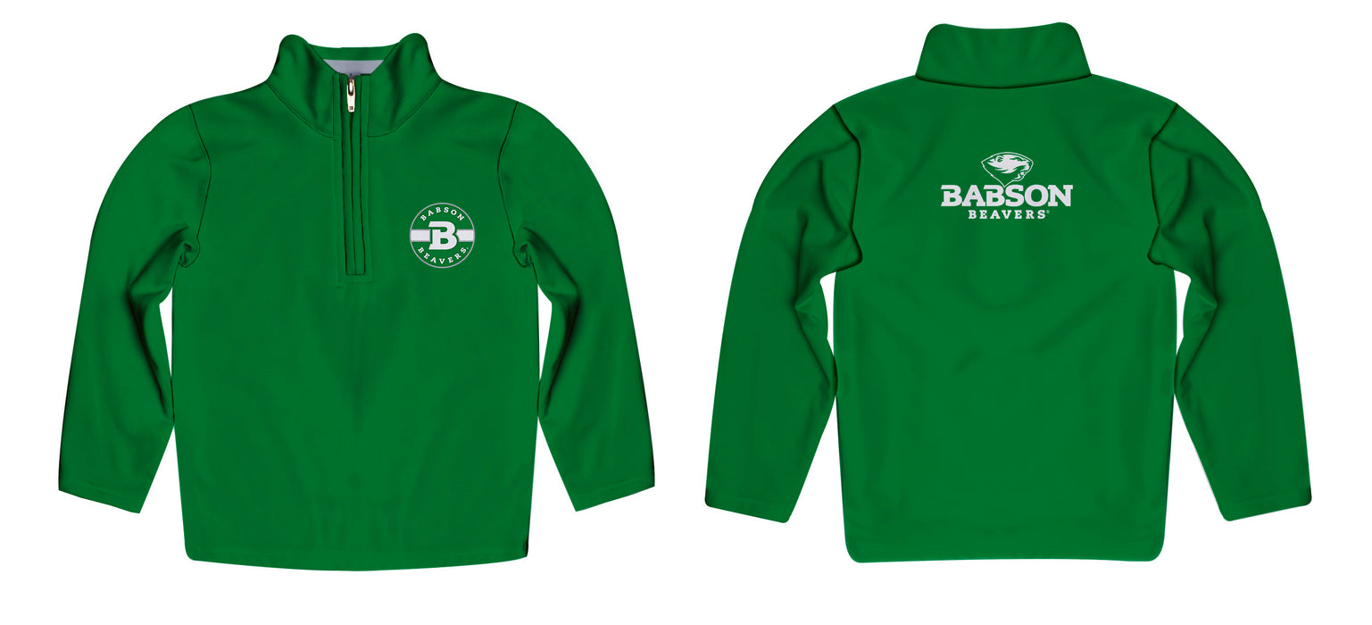Babson College Beavers Vive La Fete Game Day Solid Green Quarter Zip Pullover Sleeves - Vive La Fête - Online Apparel Store
