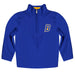 Cal State University Bakersfield Roadrunners CSUB Vive La Fete Game Day Solid Blue Quarter Zip Pullover Sleeves