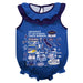 UC Santa Barbara Gauchos UCSB  Blue Hand Sketched Vive La Fete Impressions Artwork Sleeveless Ruffle Onesie Bodysuit