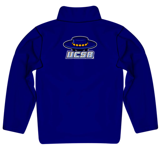 UC Santa Barbara Gauchos UCSB Vive La Fete Game Day Solid Blue Quarter Zip Pullover Sleeves - Vive La Fête - Online Apparel Store